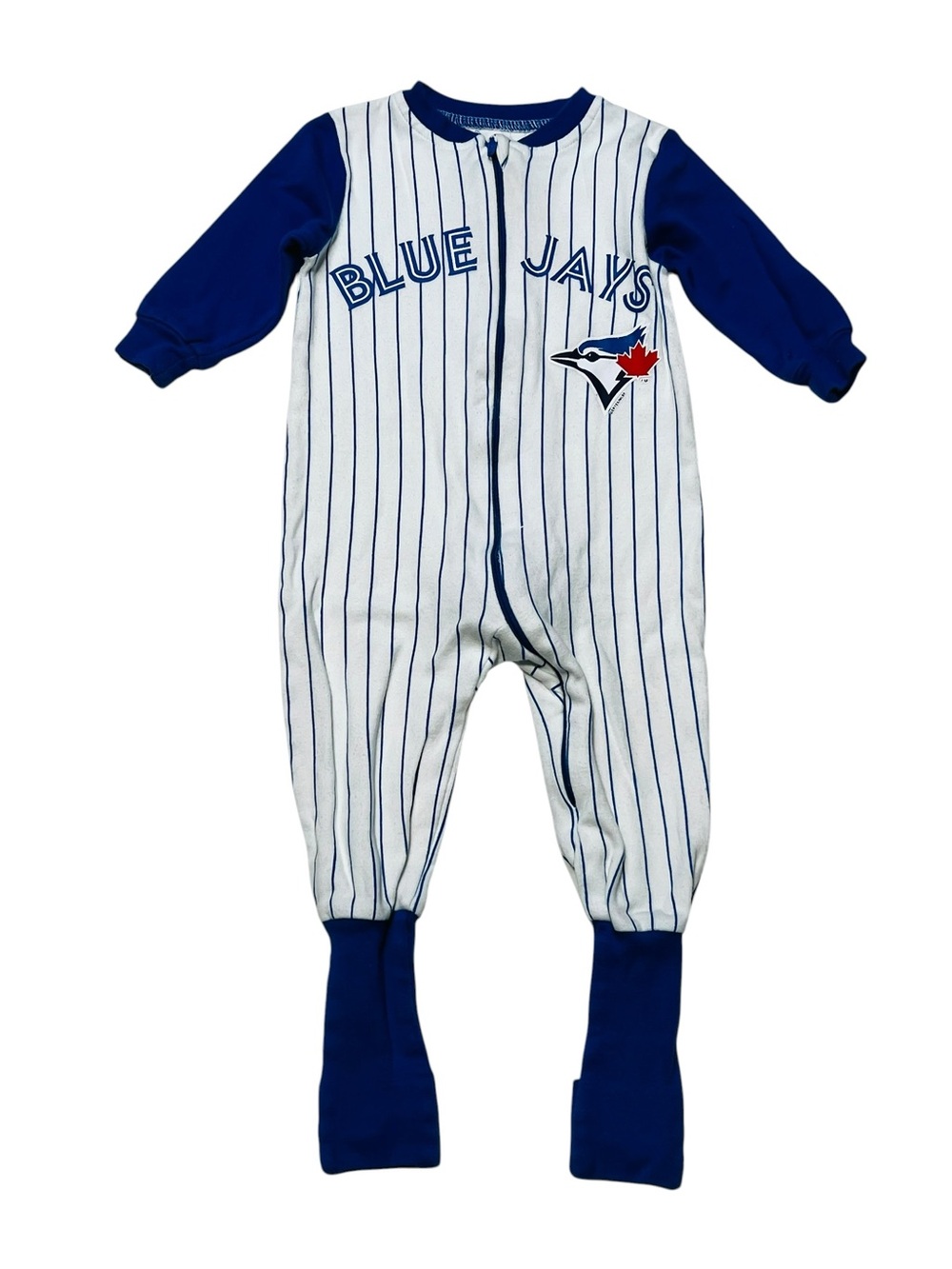 Blue Jays Infant Footed One-Piece Pajama - Navy & White